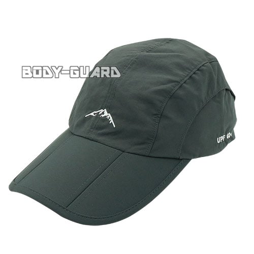 アウトドア　折りたたみ式キャップ　UPF40+　グレー