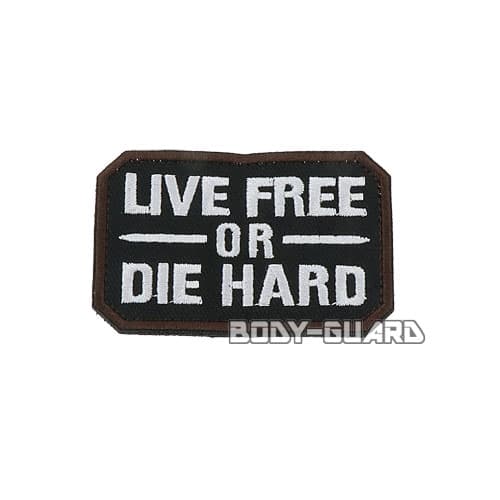LIVE FREE OR DIE HARD　ワッペン　ブラック【ゆうパケット対応】