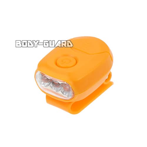 MINIクリップライト　3LED　オレンジ　電池式